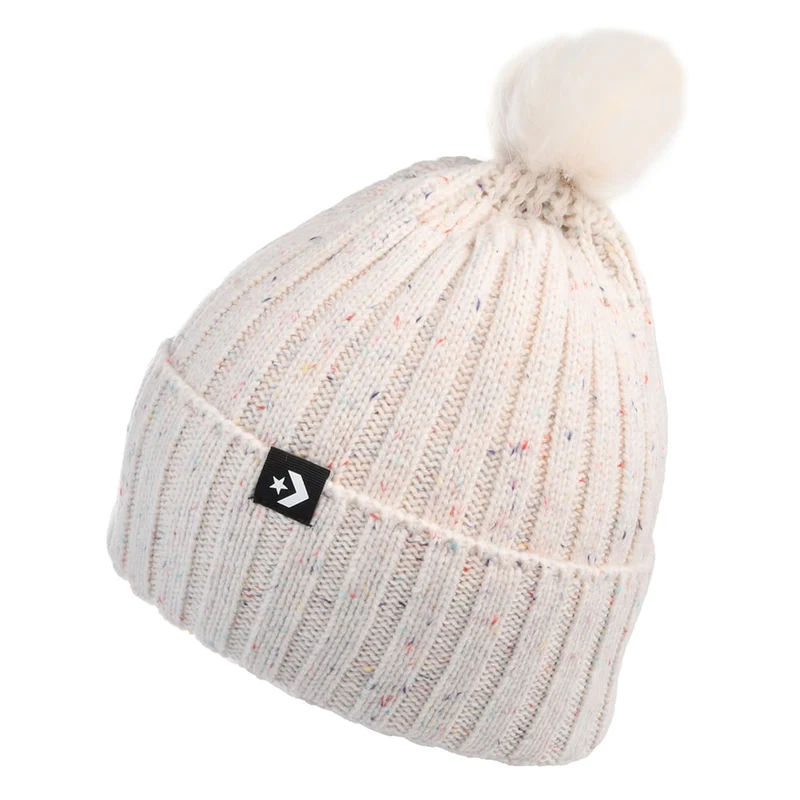 Bonnet à Pompon en Fausse Fourrure crème CONVERSE