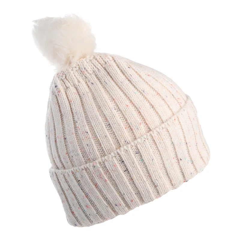 Bonnet à Pompon en Fausse Fourrure crème CONVERSE