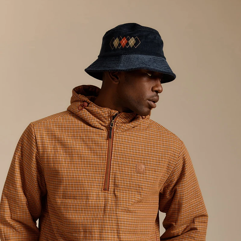 Chapeau Bob Pliable en Velours Côtelé Gramercy bleu marine délavé BRIXTON