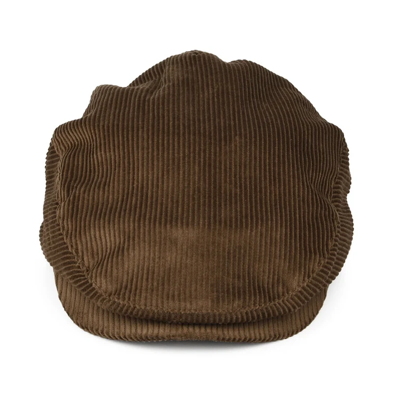 Casquette Plate en Velours Côtelé Hooligan marron BRIXTON