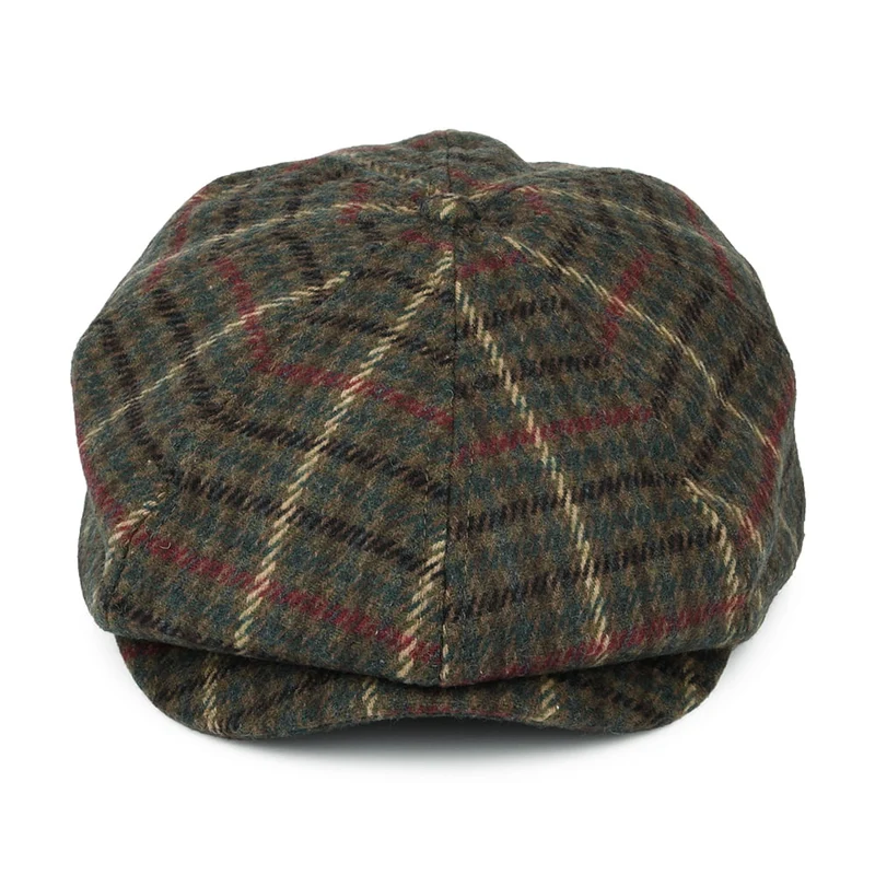 Casquette Gavroche à Carreaux Brood olive-mousse BRIXTON