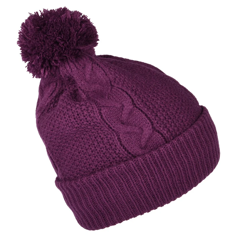 Bonnet à Pompon à Torsades Minna violet THE NORTH FACE