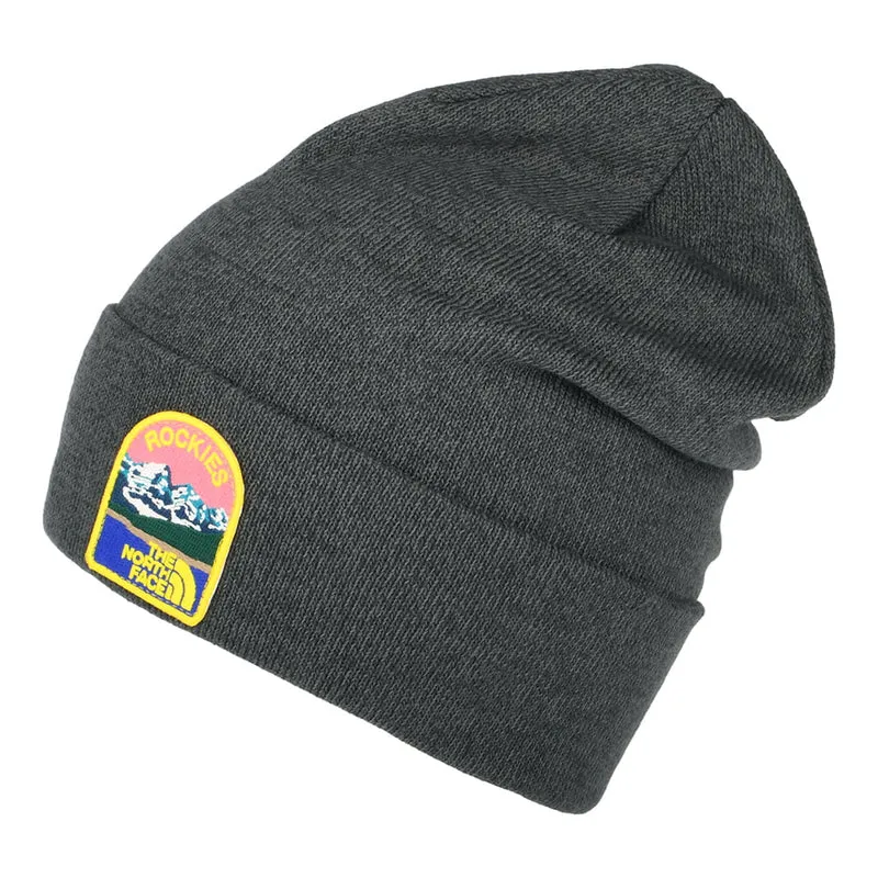 Bonnet Embroidered Earthscape gris chiné foncé THE NORTH FACE