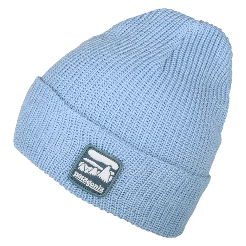 Bonnet Enfant Illustrated Alpine Icon Logo bleu clair PATAGONIA