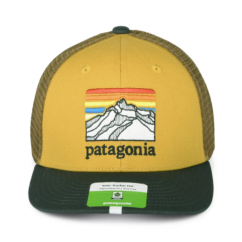 Casquette Trucker Enfant en Coton Bio Line Logo Ridge blé PATAGONIA