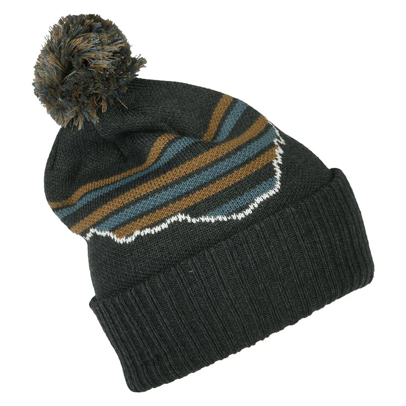 Bonnet à Pompon Fitz Roy Stripe Powder Town bleu fumée PATAGONIA