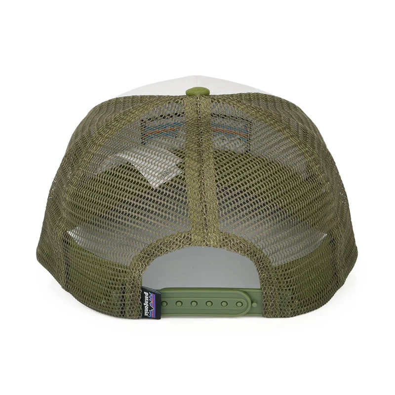 Casquette Trucker en Coton Bio P-6 Logo blanc-vert PATAGONIA