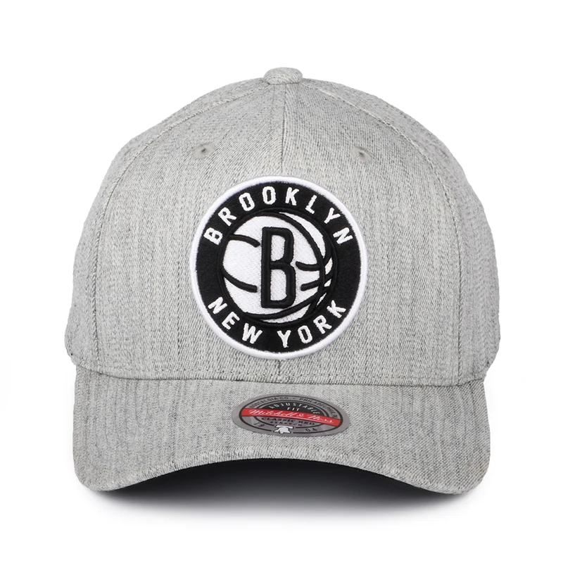 Casquette Snapback NBA Team Heather Stretch Brooklyn Nets gris chiné MITCHELL & NESS