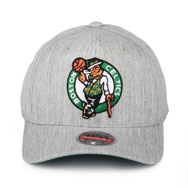 Casquette Snapback NBA Team Heather Stretch Boston Celtics gris chiné MITCHELL & NESS