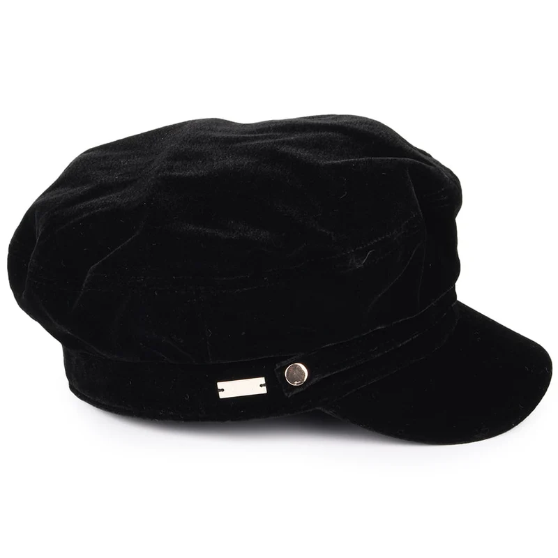 Casquette de Marin en Velours Odile noir BETMAR