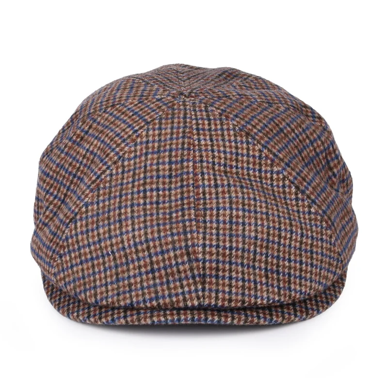 Casquette Gavroche en Laine Mélangée Pied-de-Poule Finnegan ocre BAILEY
