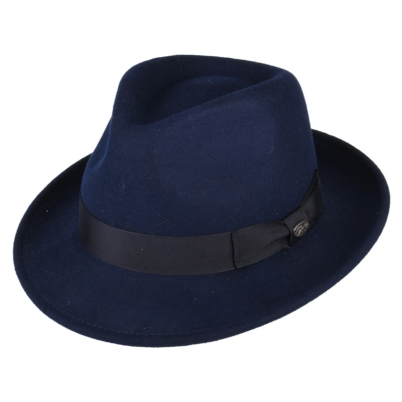 Chapeau Trilby en Laine Feutrée Maglor bleu marine BAILEY