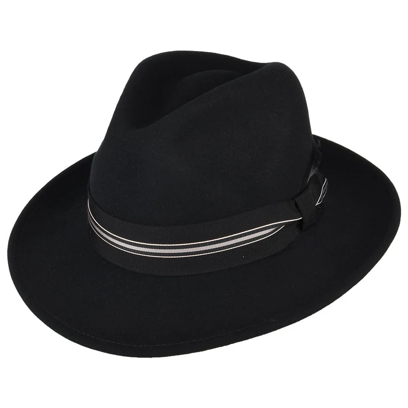 Chapeau Fedora en LiteFelt Marack noir BAILEY