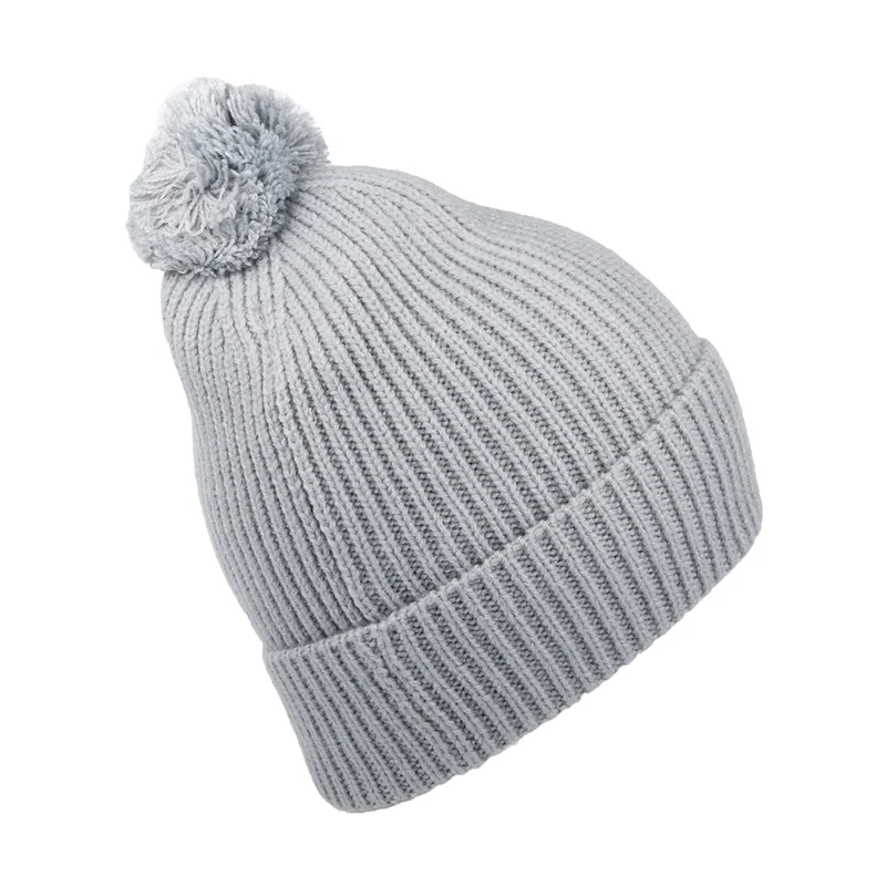 Bonnet à Pompon Logo Box gris THE NORTH FACE