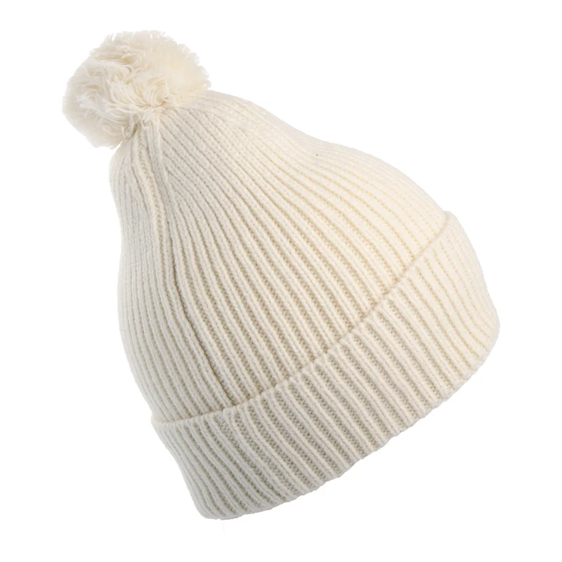 Bonnet à Pompon Recyclé TNF Logo Box Pom blanc cassé THE NORTH FACE
