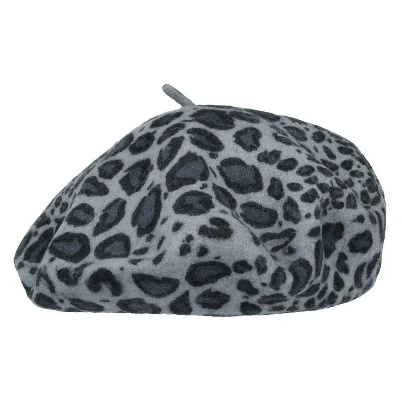 Béret Jane léopard gris WHITELEY
