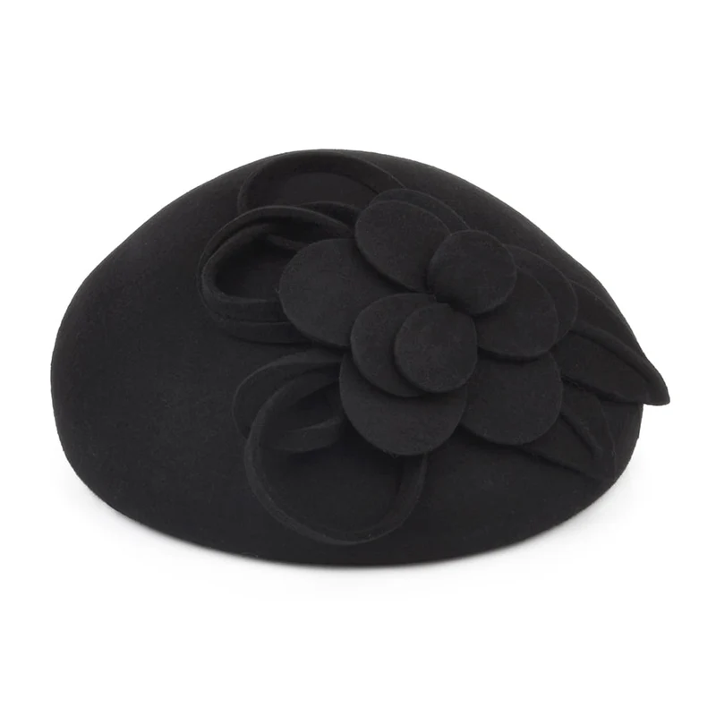 Béret Rigide en Laine Feutrée Marina noir FAILSWORTH