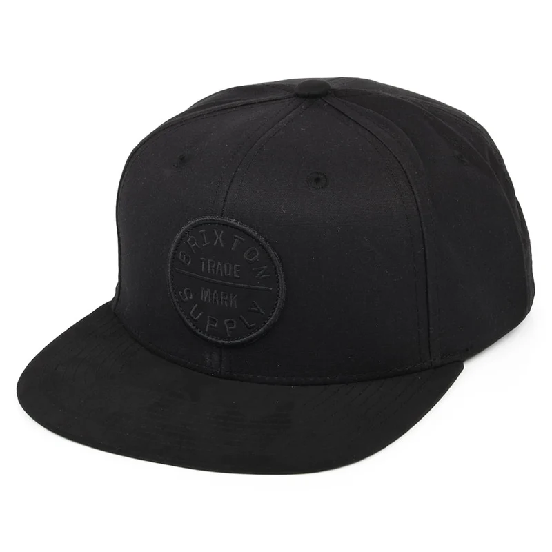 Casquette Snapback Oath III en Coton noir sur noir BRIXTON