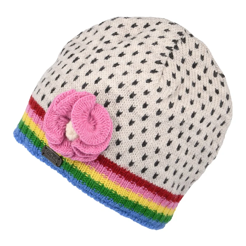 Bonnet Jauge Fine à Fleur Brooklyn blanc-multi KUSAN