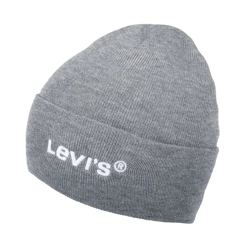 Bonnet Recyclé à Revers Wordmark gris LEVI'S