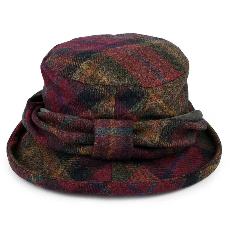 Chapeau Bob en Laine Britannique Tartan rose multi FAILSWORTH