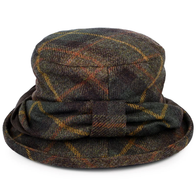 Chapeau Bob en Laine Britannique Tartan vert-multi FAILSWORTH