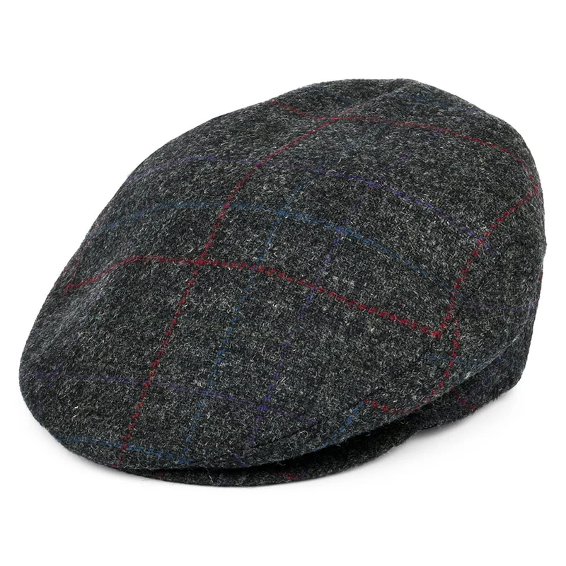 Casquette Plate à Carreaux Lord anthracite BAILEY