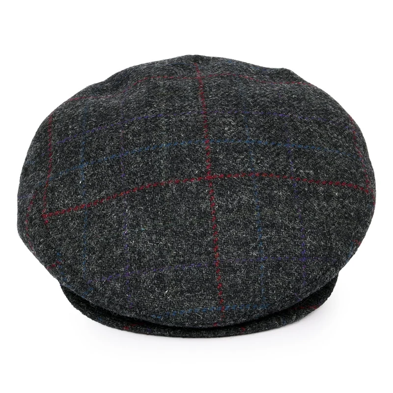Casquette Plate à Carreaux Lord anthracite BAILEY