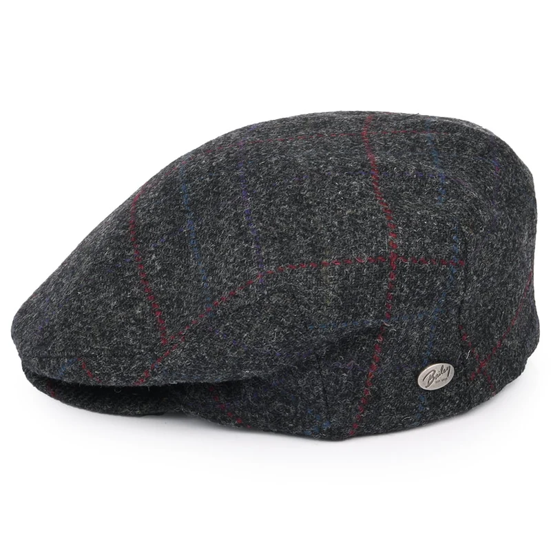 Casquette Plate à Carreaux Lord anthracite BAILEY