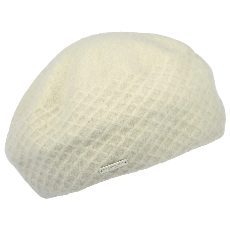 Béret en Laine Vierge Bouillie sable SEEBERGER