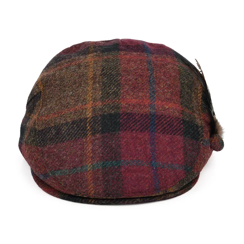 Casquette Plate en Laine Britannique Tartan Plume rose multi FAILSWORTH