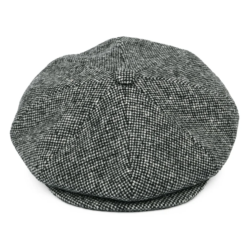 Casquette Gavroche Italienne en Tweed Galvin noir BAILEY