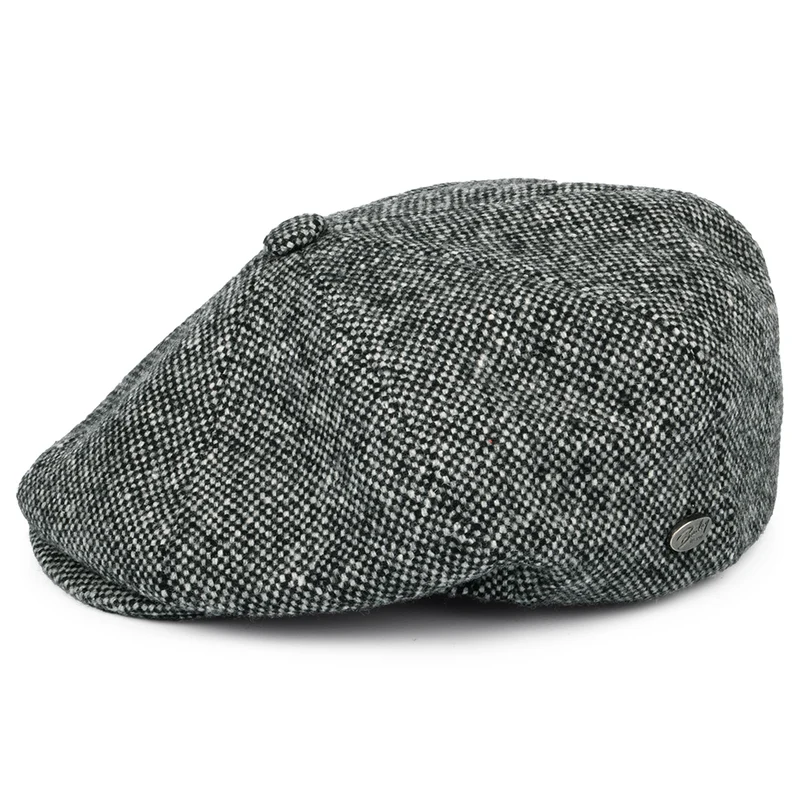 Casquette Gavroche Italienne en Tweed Galvin noir BAILEY
