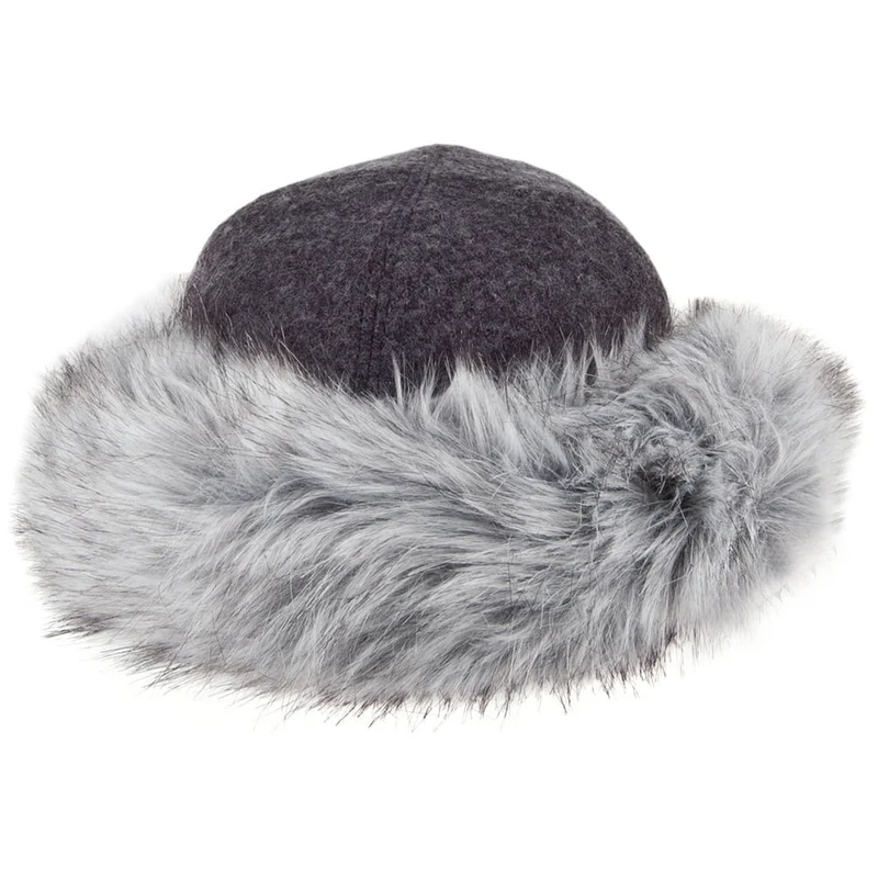 Chapeau Hiver en Fausse Fourrure Lara gris HELEN MOORE