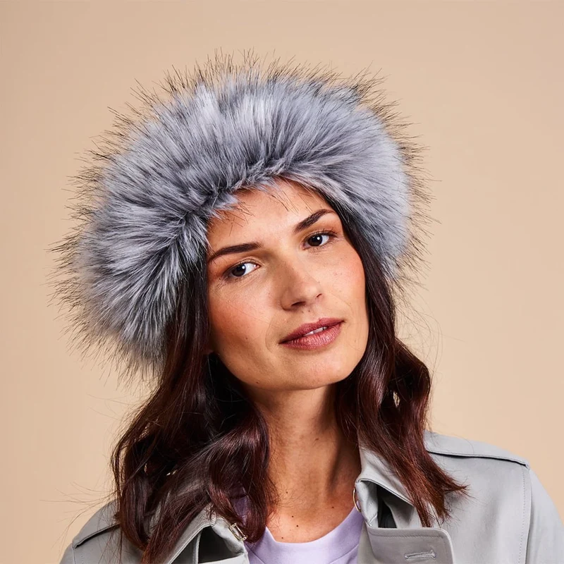 Chapeau Hiver en Fausse Fourrure Lara gris HELEN MOORE