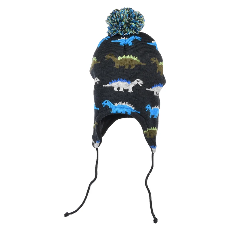 Bonnet à Pompon Péruvien Dino bleu marine SCALA