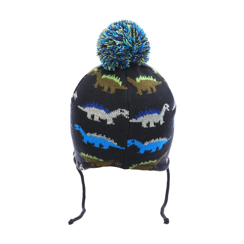 Bonnet à Pompon Péruvien Dino bleu marine SCALA