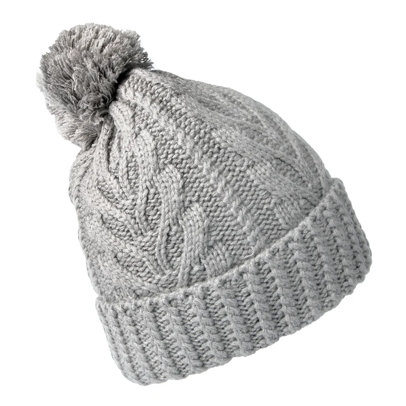 Bonnet à Pompon à Torsades Premium gris clair TIMBERLAND