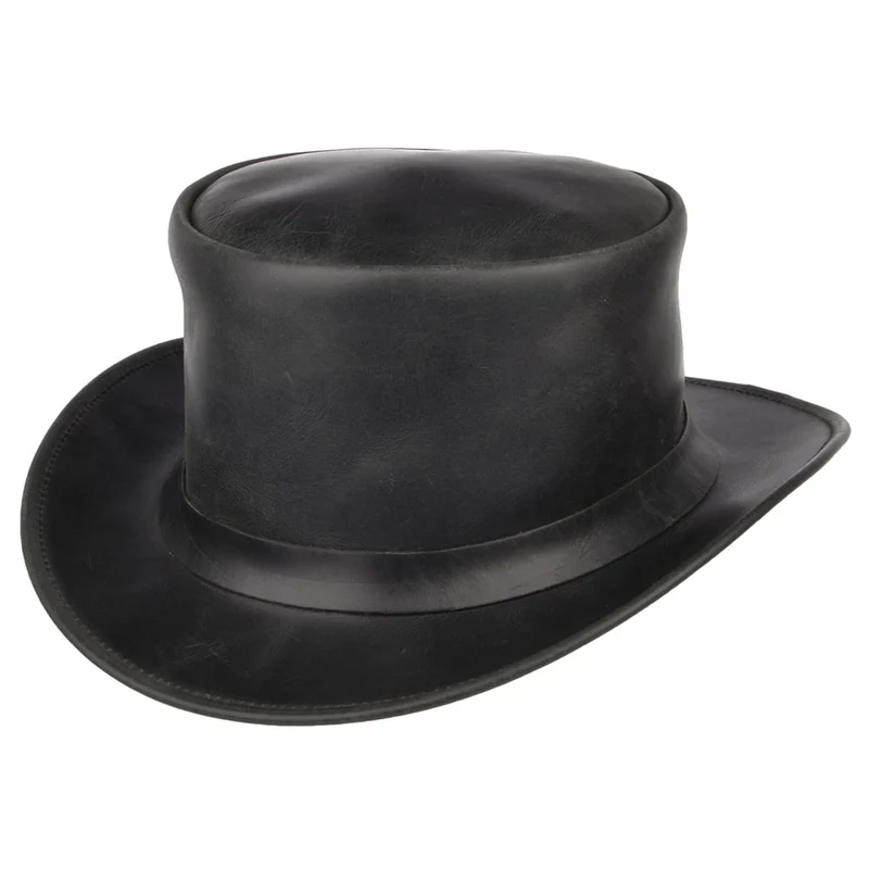 Chapeau Haut de Forme en Cuir noir JAXON & JAMES