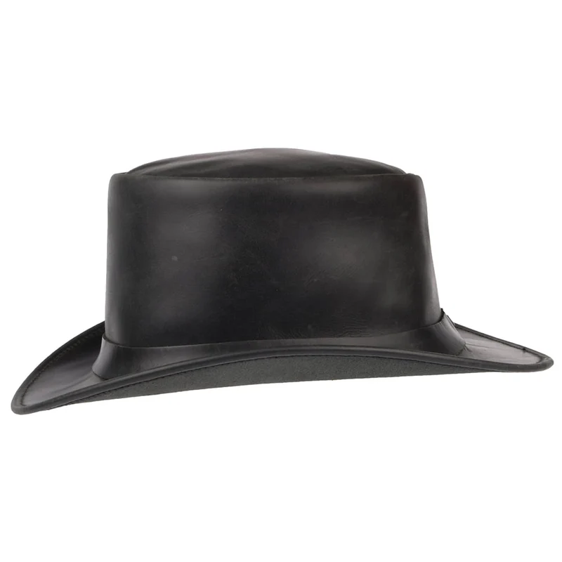 Chapeau Haut de Forme en Cuir noir JAXON & JAMES