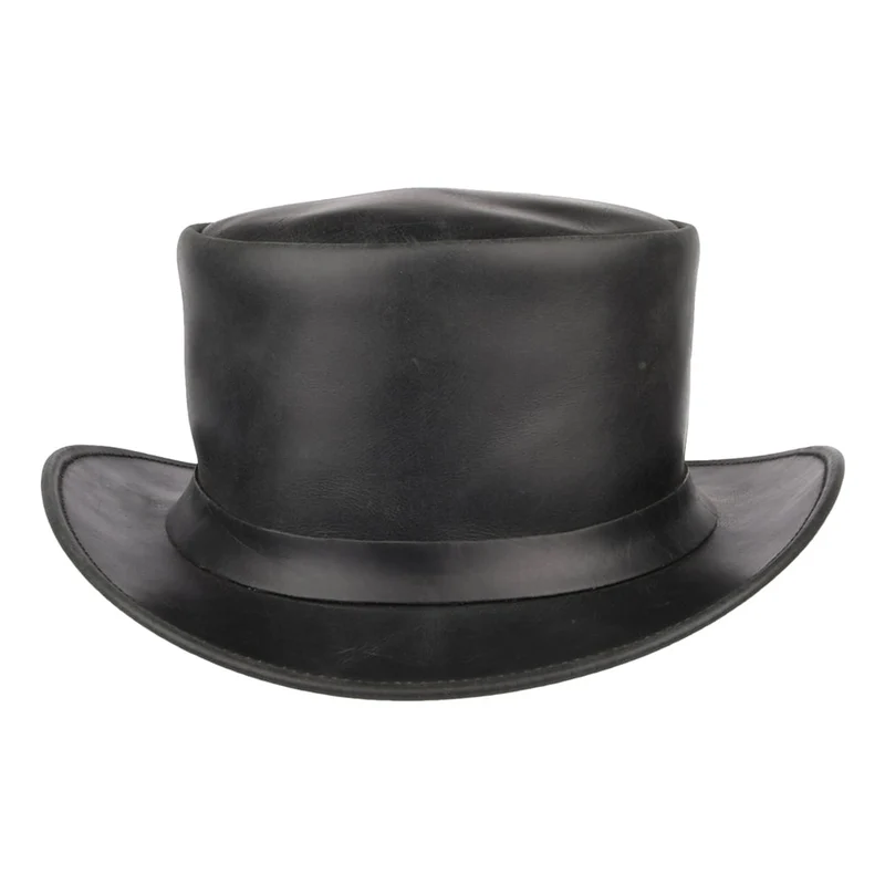 Chapeau Haut de Forme en Cuir noir JAXON & JAMES