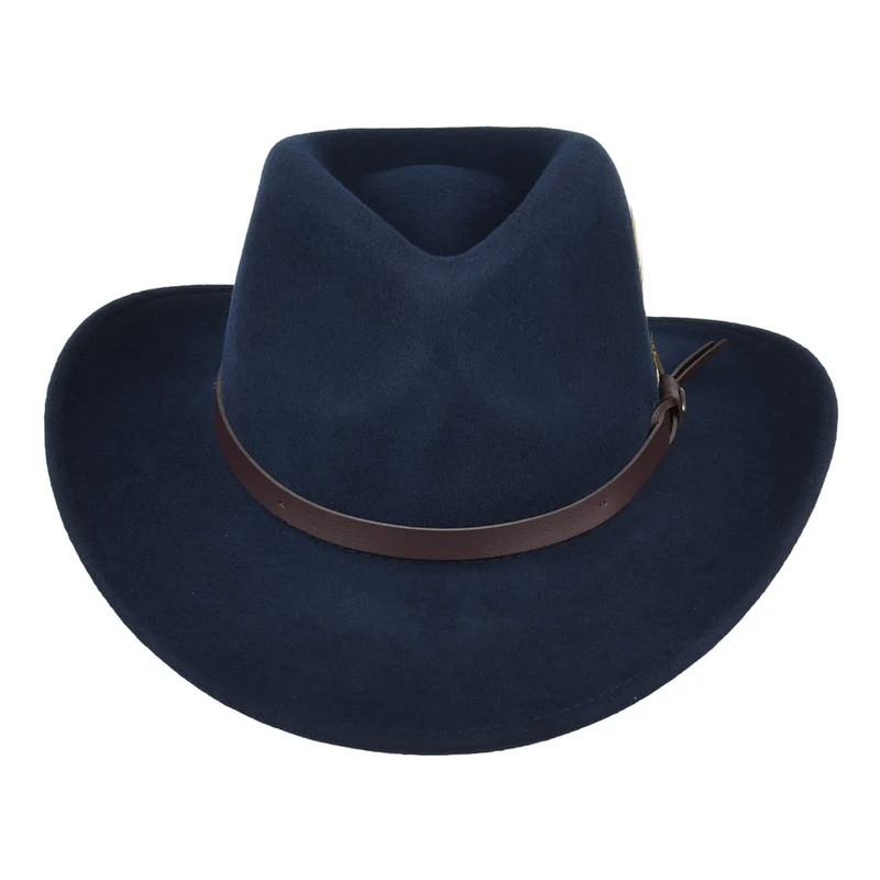 Chapeau Australien en Laine Feutrée Déformable Hydrofuge Dakota bleu marine SCALA