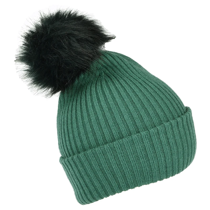 Bonnet à Pompon en Fausse Fourrure Kenzie forêt BARTS