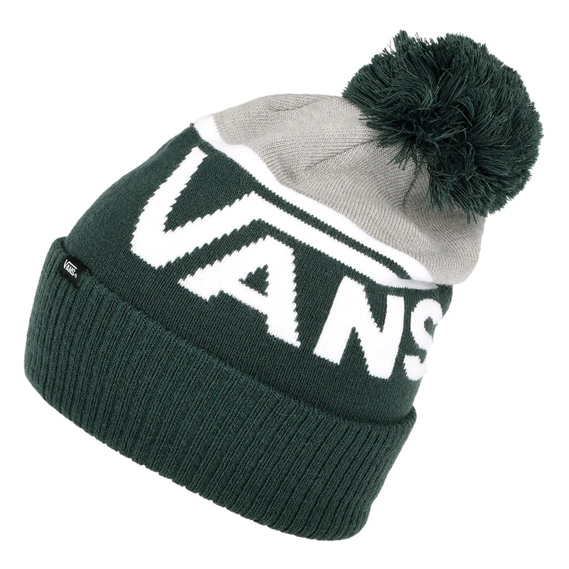 Bonnet à Pompon Stripe vert-gris VANS