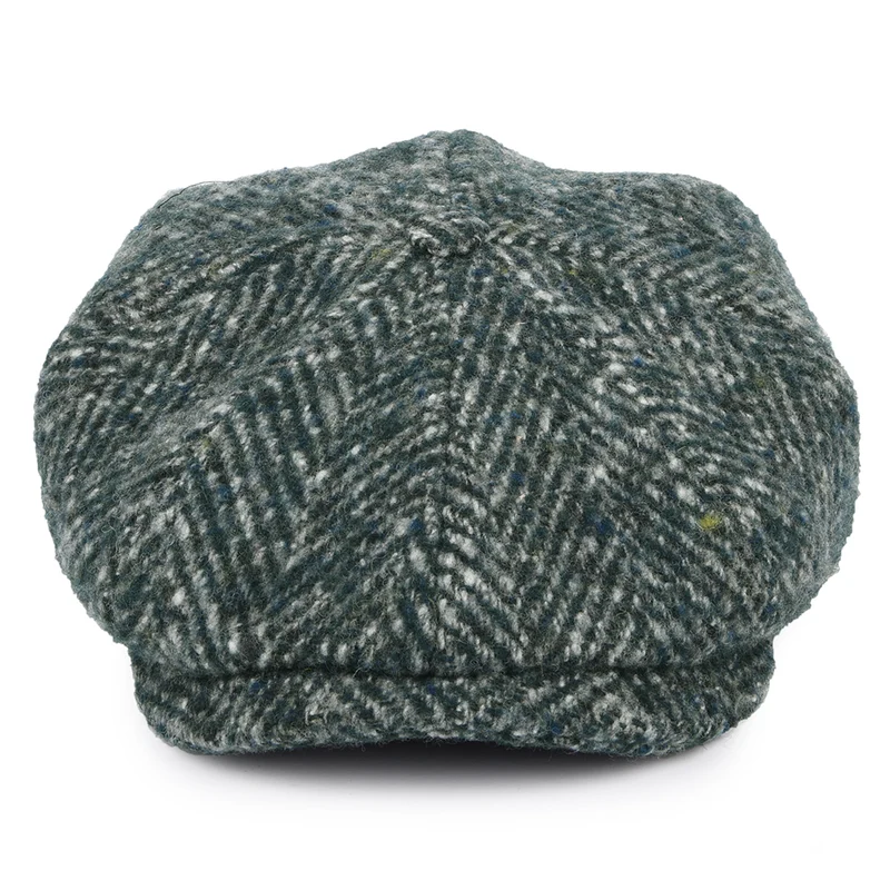 Casquette Gavroche en Laine Vierge à Chevrons Hatteras mélange de verts STETSON