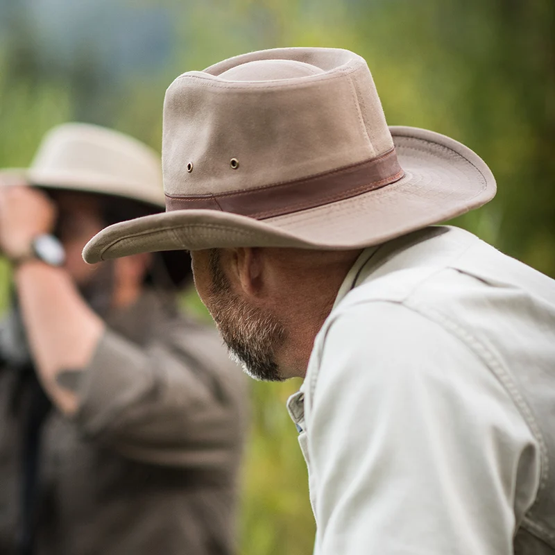 Chapeau Australien en Coton Sergé Délavé khaki DORFMAN PACIFIC