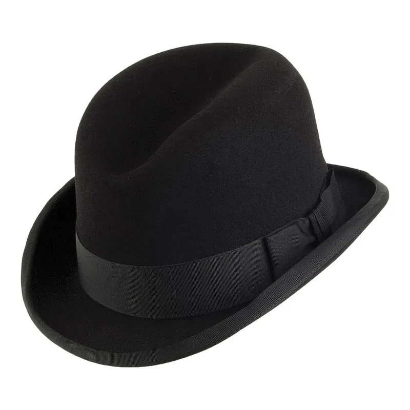 Chapeau Homburg en Fourrure Feutrée noir CHRISTYS