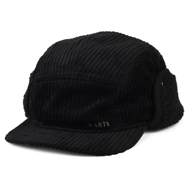 Casquette 5 Panel en Velours Côtelé Avec Protège-Oreilles Rayner noir BARTS