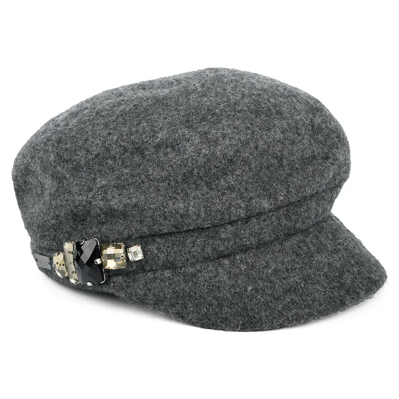 Casquette Gavroche Rhinestone gris BETMAR