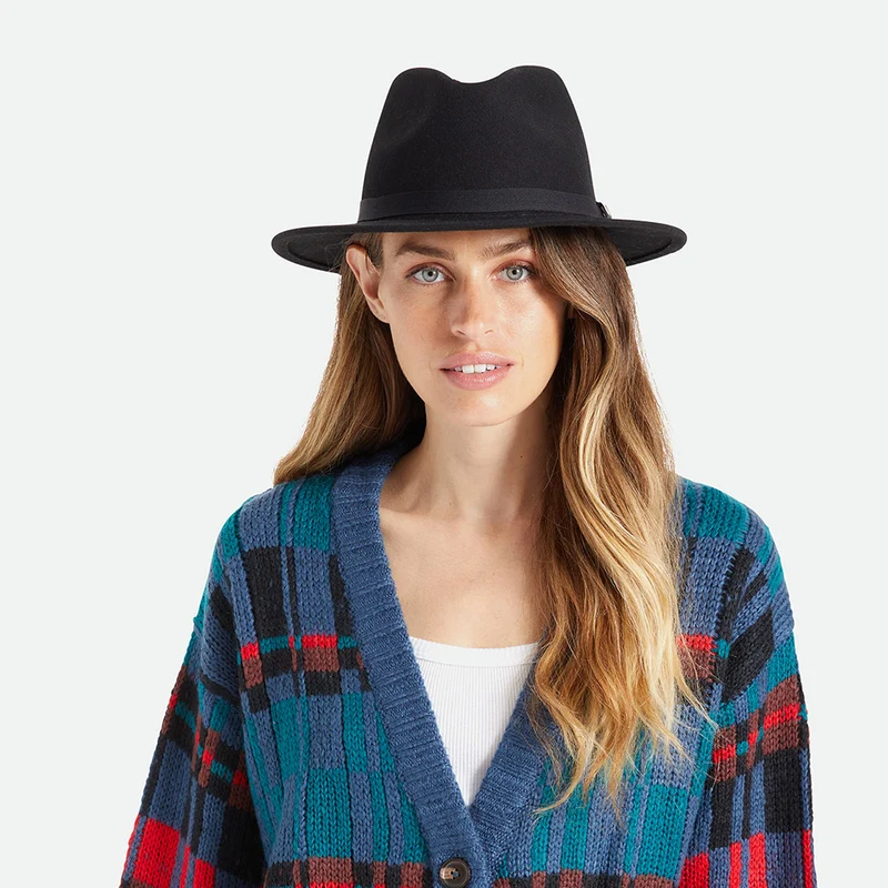 Chapeau Fedora en Laine Feutrée Pliable Messer noir BRIXTON